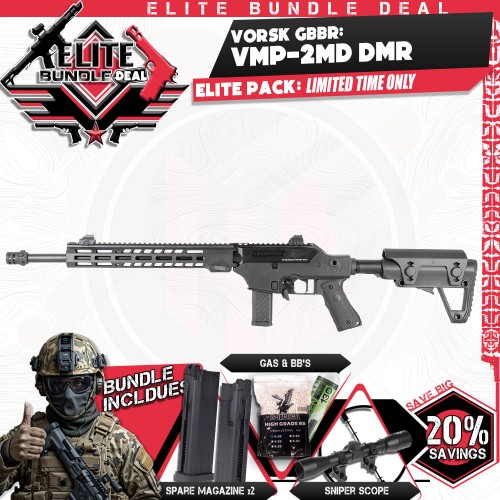 ELIITE DEALS: Vorsk VMP-2MD DMR GBBR (BK), SAVE BIG with our ELITE BUNDLE DEALS